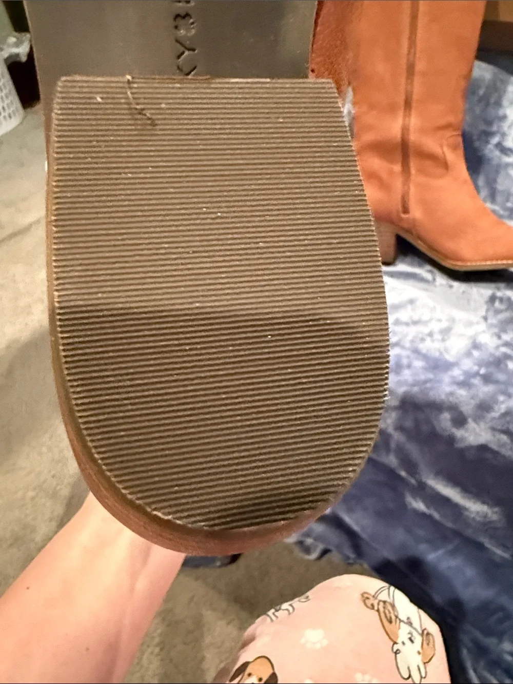 Lucky Brand Over-the-Knee Suede Boots in Cognac Brown